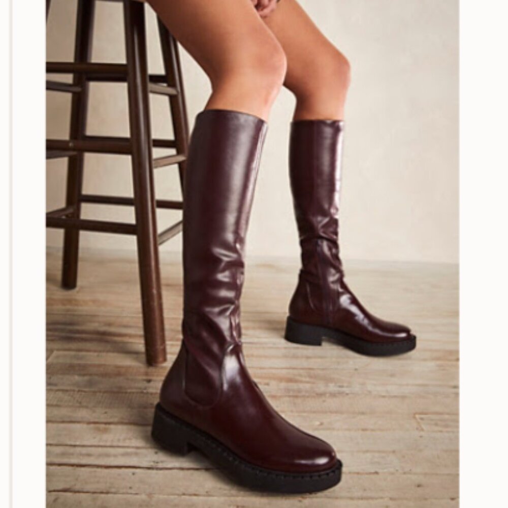 Free People Boots, Wine Red/Burgundy, Size 7